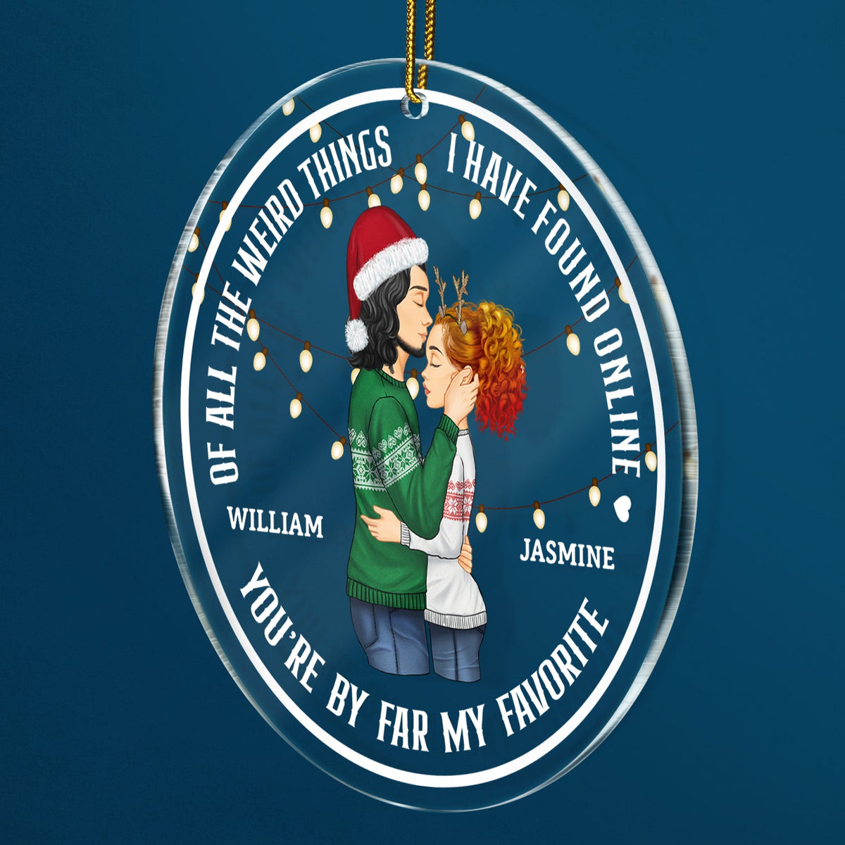 Christmas Couple You Are My Favorite By Far - Gift For Couples - Personalized Circle Acrylic Ornament