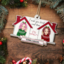 Wish You Lived Next Door - Christmas Gift For Besties - Personalized Custom Shaped Wooden Ornament