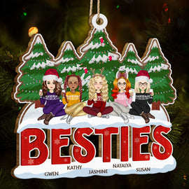 Christmas Gift For Siblings, Sisters, Brothers, Besties, Coworkers - Personalized Wooden Cutout Ornament