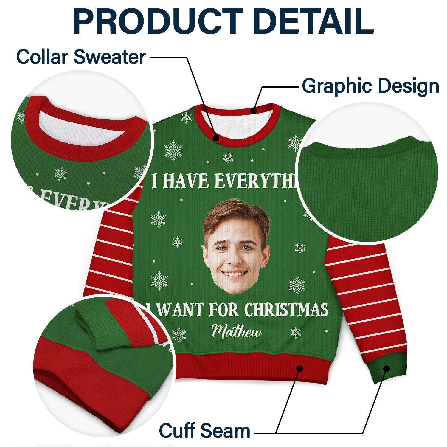 Custom Photo I Have Everything I Want - Christmas Gift For Couples - Personalized Unisex Ugly Sweater