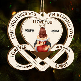 I'm Keeping You - Christmas Gift For Couples - Personalized Wooden Cutout Ornament