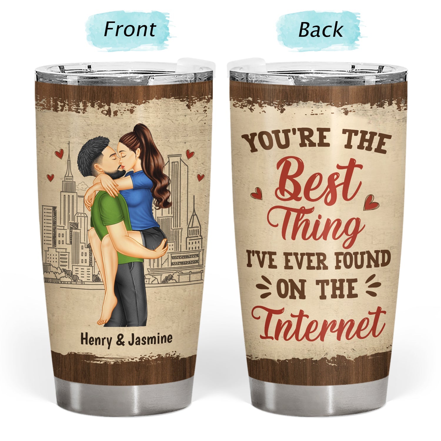 Kissing Couple Best Thing On The Internet - Gift For Couples - Personalized Tumbler