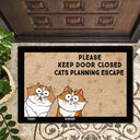 Cartoon Pets Planning Escape - Gift For Pet Lovers - Personalized Doormat