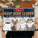 Cartoon Cats Planning Escape - Gift For Cat Lovers - Personalized Classic Metal Signs