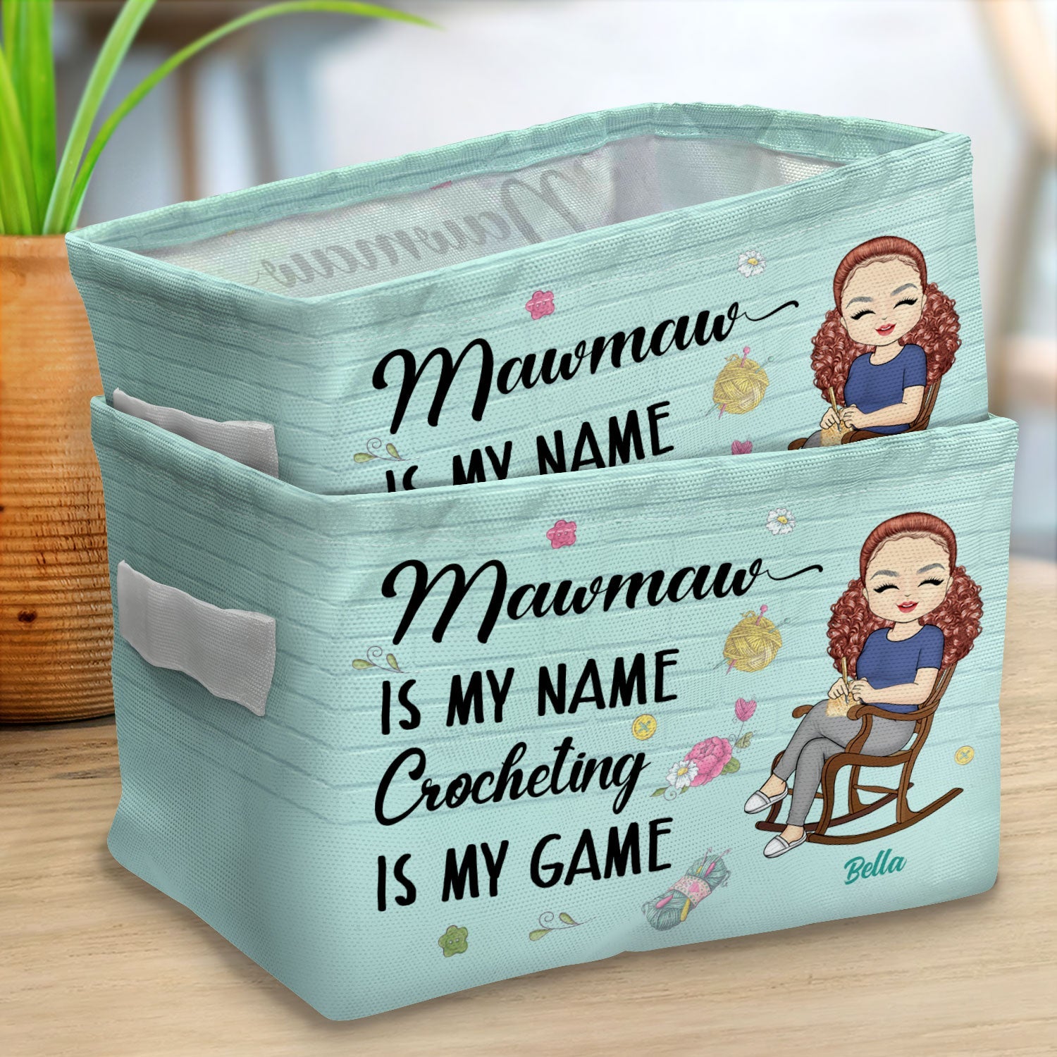 Crocheting Is My Game - Gift For Grandma & Mother - Personalized Storage Box