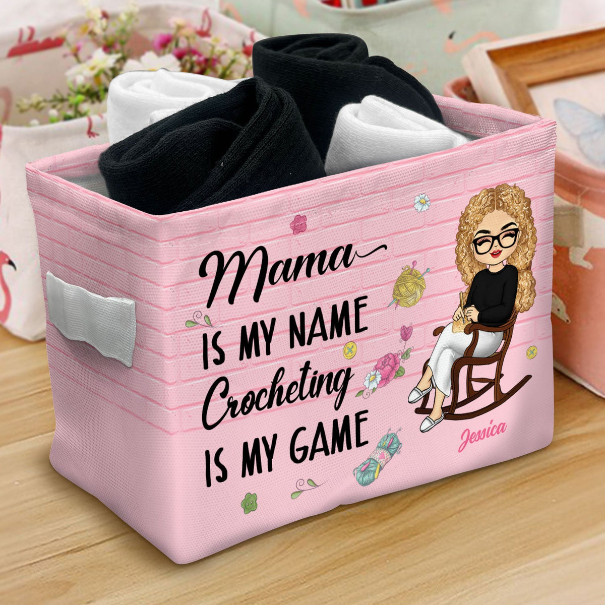 Crocheting Is My Game - Gift For Grandma & Mother - Personalized Storage Box