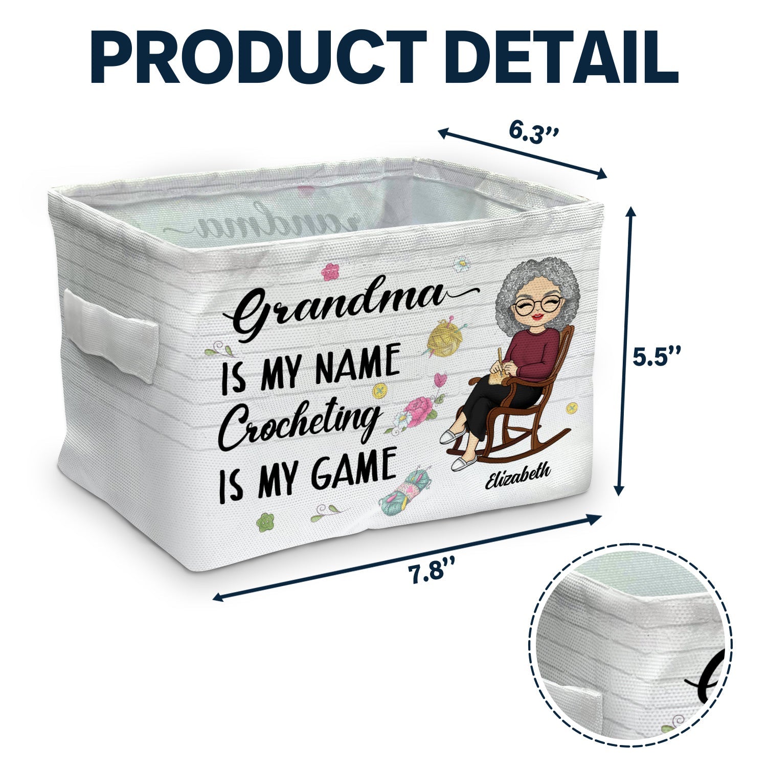 Crocheting Is My Game - Gift For Grandma & Mother - Personalized Storage Box