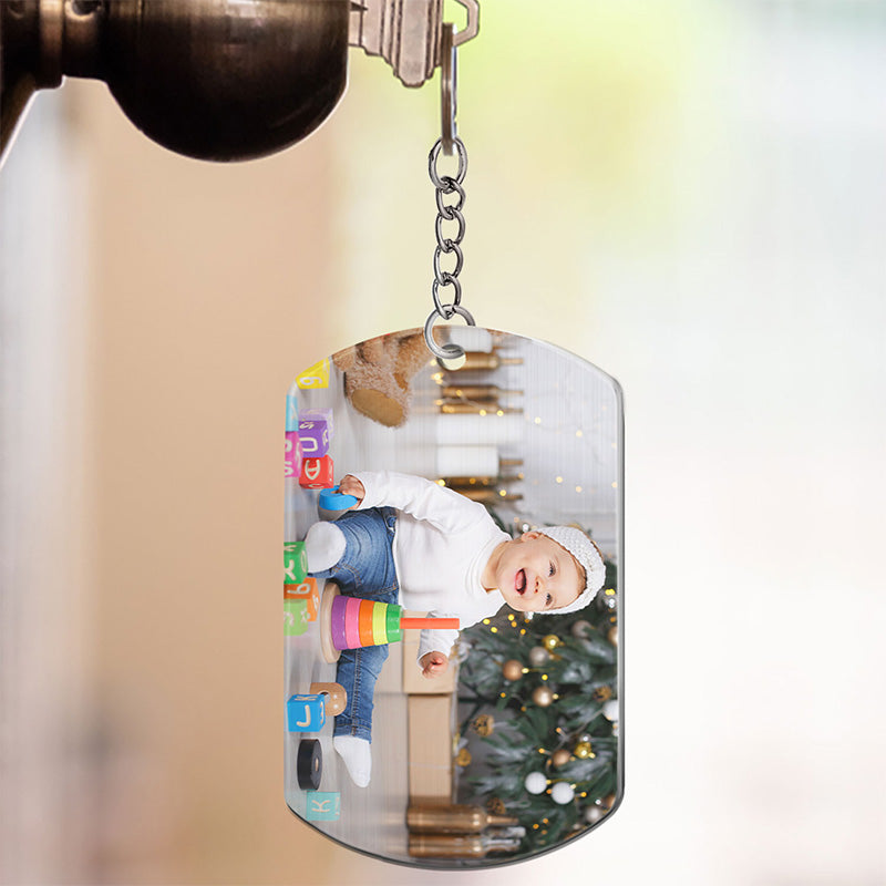 Calendar Custom Photo The Day You Became My Mommy - Gift For Mother, Father - Personalized Aluminum Keychain