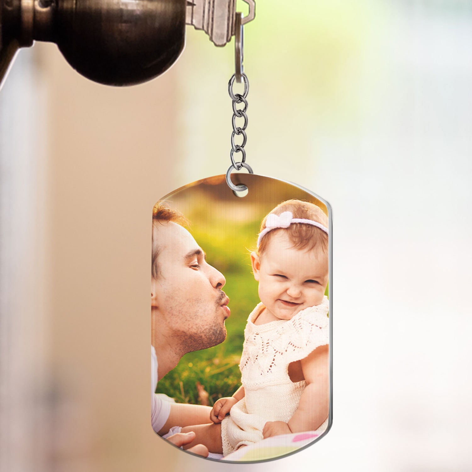 Custom Photo Calendar The Moment You Became - Gift For Mother, Father - Personalized Aluminum Keychain