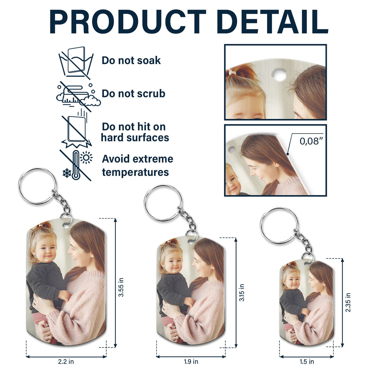 Custom Photo Calendar The Moment You Became - Gift For Mother, Father - Personalized Aluminum Keychain