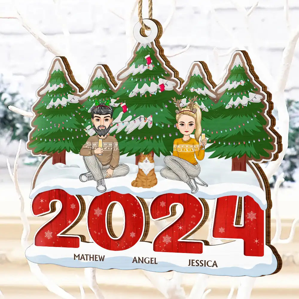 2024 Christmas Family A Whole Lot Of Love - Personalized Wooden Cutout Ornament