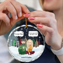 Christmas Couple I Love You More The End - Personalized Circle Glass Ornament