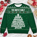 Christmas Family Name Tree - Personalized Unisex Ugly Sweater