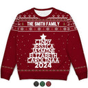 Christmas Family Name Tree - Personalized Unisex Ugly Sweater