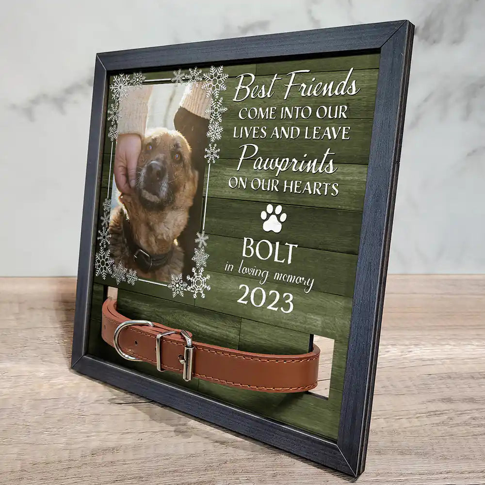 Pet Lovers, Memorial - Custom Photo Christmas Will Never Be The Same Without You - Personalized Pet Loss Sign, Collar Frame