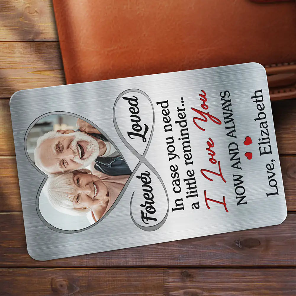 Gift For Couples, Gift For Husband, Gift For Wife, Gift For Boyfriend, Gift For Girlfriend - Custom Photo In Case You Need A Little Reminder Couple - Personalized Aluminum Wallet Card