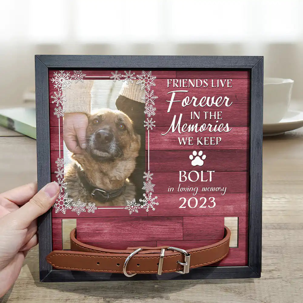 Pet Lovers, Memorial - Custom Photo Christmas Will Never Be The Same Without You - Personalized Pet Loss Sign, Collar Frame