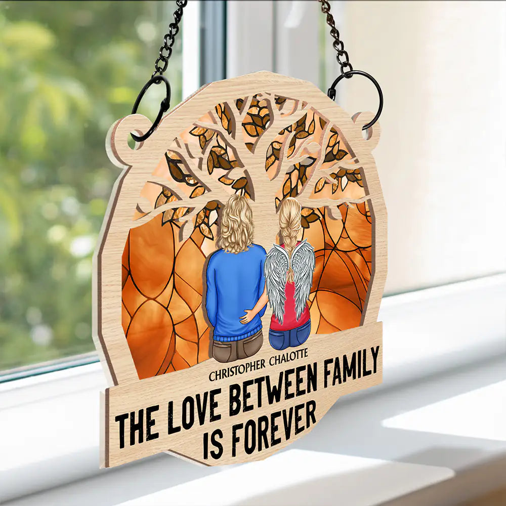 Family,Parents,Gift For Daughter,Gift For Son,Happy - Life Is Better With Family - Personalized Window Hanging Suncatcher Ornament