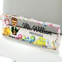 Gift For Bestie,Gift For Sisters,Gifts For Colleagues,Happy - Teacher School Things - Personalized Desk Name Plate