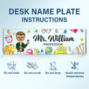 Gift For Bestie,Gift For Sisters,Gifts For Colleagues,Happy - Teacher School Things - Personalized Desk Name Plate