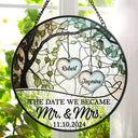 Gift For Couples - God Gave Me You Couple The Date We Became Mr. & Mrs. - Personalized Stained Glass Window Hanging Suncatcher