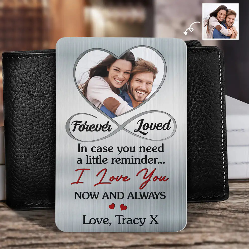 Gift For Couples, Gift For Husband, Gift For Wife, Gift For Boyfriend, Gift For Girlfriend - Custom Photo In Case You Need A Little Reminder Couple - Personalized Aluminum Wallet Card