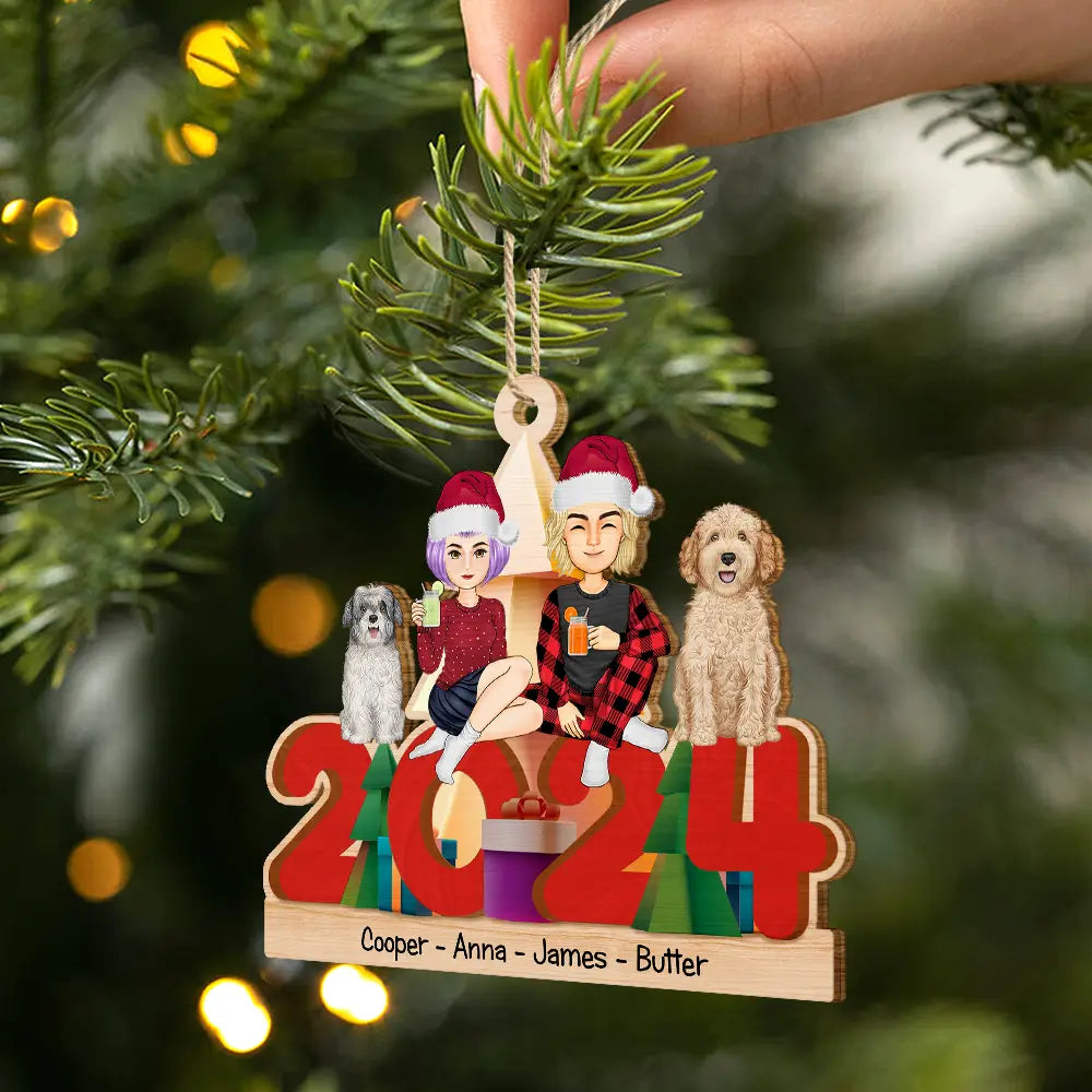 Christmas 2024 All Family - Personalized Wooden Cutout Ornament