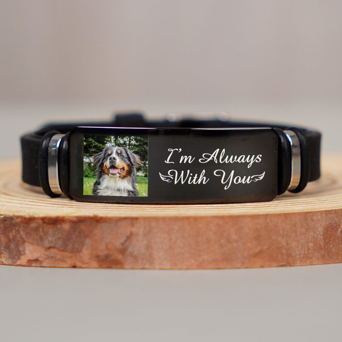 Custom Photo I'm Always With You - Memorial Gift For Pet Lover, Dog Mom, Cat Dad - Personalized Engraved Bracelet