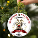 My First Christmas - Gift For Dog Owners - Personalized Custom Circle Ceramic Ornament