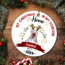 My First Christmas - Gift For Dog Owners - Personalized Custom Circle Ceramic Ornament