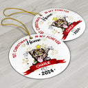 My First Christmas - Gift For Dog Owners - Personalized Custom Circle Ceramic Ornament