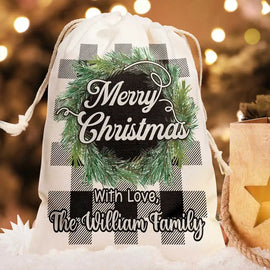 Family - Merry Christmas Family Name - Personalized Favor Bag