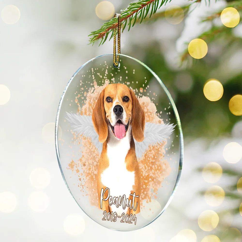 Custom Photo Memorial Dog Cat - Pet Memorial Gift, Christmas Gift - Personalized Circle Acrylic Ornament