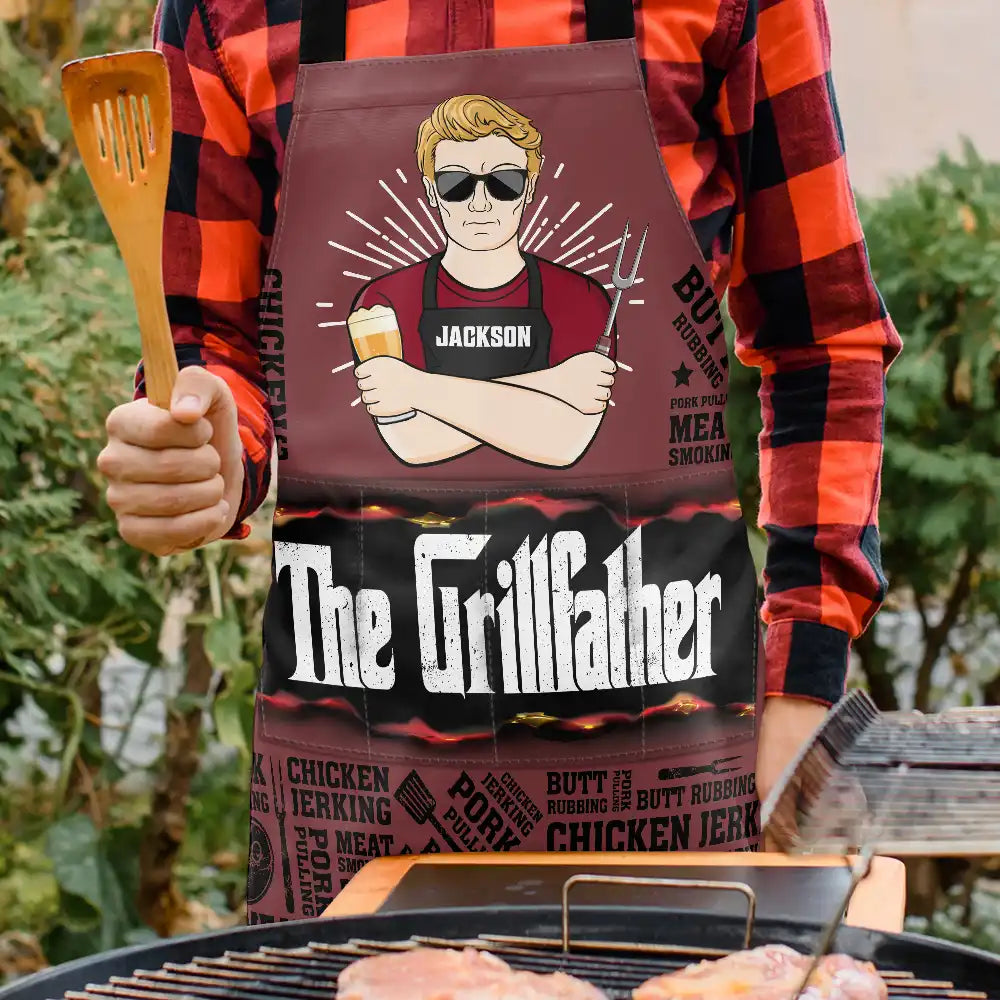 Meat Smoking Grillfather - Personalized Apron