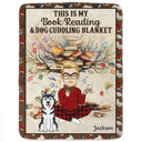 Reading, Dog Lovers, Cat Lovers - Book Reading & Cat Cuddling Blanket - Personalized Fleece Blanket, Sherpa Blanket