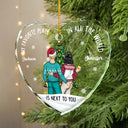 Gift For Couples, Gift For Husband, Gift For Wife, Gift For Boyfriend, Gift For Girlfriend - Christmas Backview My Favorite Place In All The World - Personalized Glass Ornament