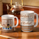 Besties Chibi Bonding Over Alcohol - Personalized Custom White Edge-to-Edge Mug