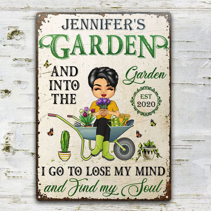 Gardening Find My Soul Chibi - Gift For Mother - Personalized Custom Classic Metal Signs