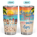 Beach Besties Chibi Girl Tanned And Tipsy - Gift For Besties - Personalized Custom Tumbler