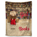 Reading Chibi Just A Girl Who Loves Books - Personalized Custom Fleece Blanket