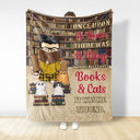 Reading Just A Girl Boy Who Loves Books & Dogs Cats - Personalized Custom Fleece Blanket