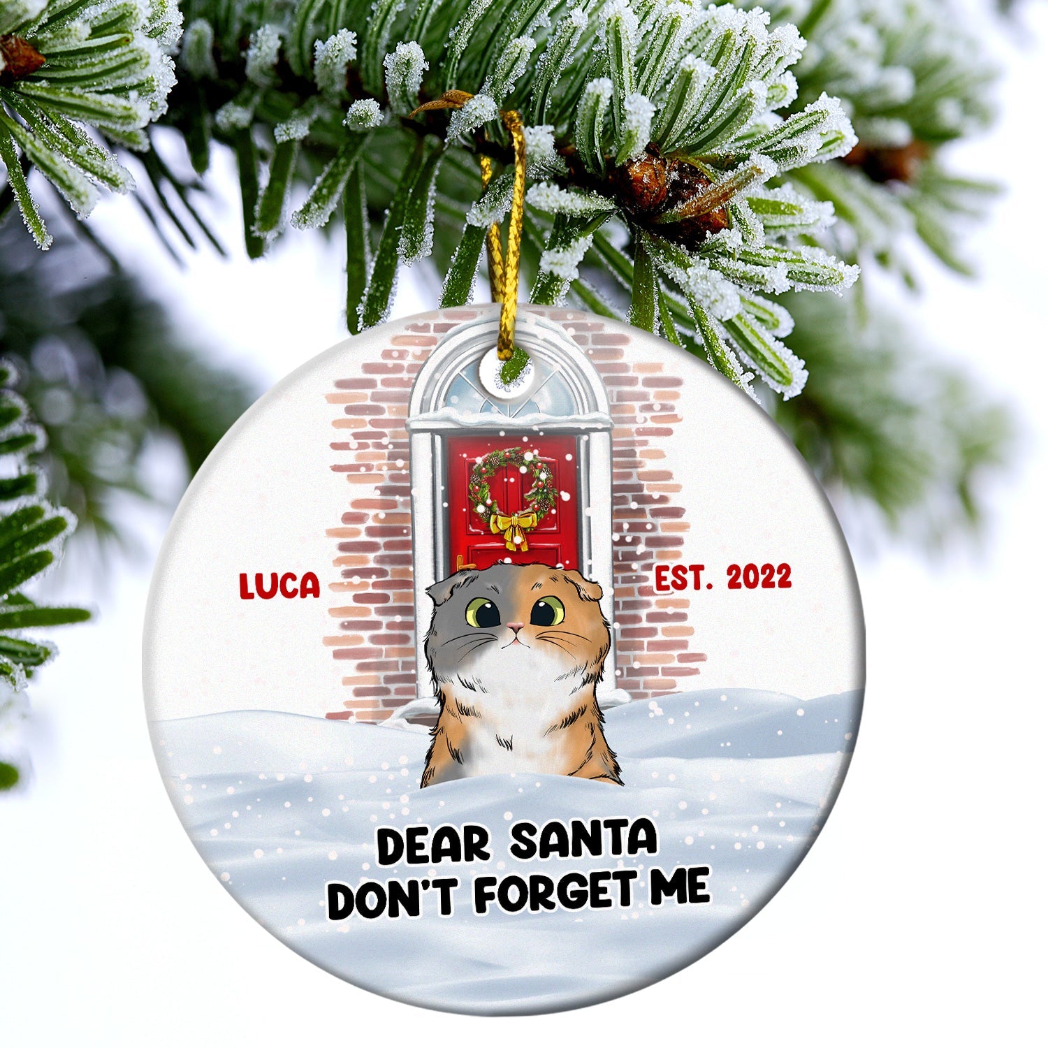 My Forever Home - Christmas Gift For Dog And Cat Lovers - Personalized Custom Circle Ceramic Ornament