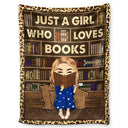 Reading Just A Girl Boy Who Loves Books Vintage - Personalized Custom Fleece Blanket