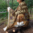 Reading Just A Girl Boy Who Loves Books Vintage - Personalized Custom Fleece Blanket