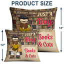 Reading Just A Girl Boy Who Loves Books & Dogs Cats - Personalized Custom Pillow