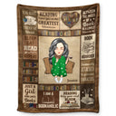 My Reading Blanket I Am A Bookaholic - Gift For Book Lovers, Gift For Kid - Personalized Fleece Blanket