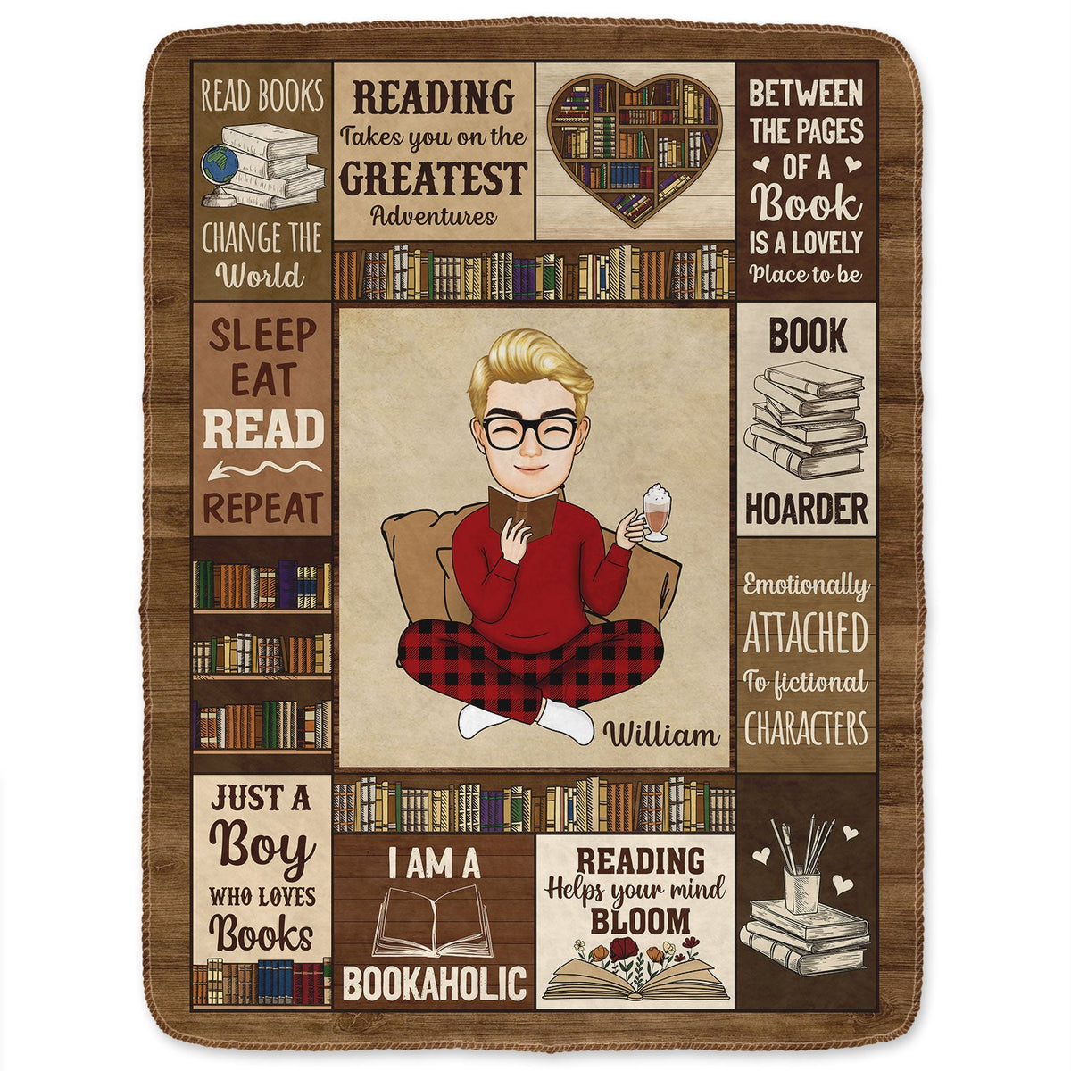 My Reading Blanket I Am A Bookaholic - Gift For Book Lovers, Gift For Kid - Personalized Fleece Blanket