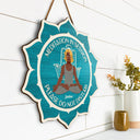 Meditation In Session - Gift For Yoga Lovers - Personalized Custom Shaped Wood Sign