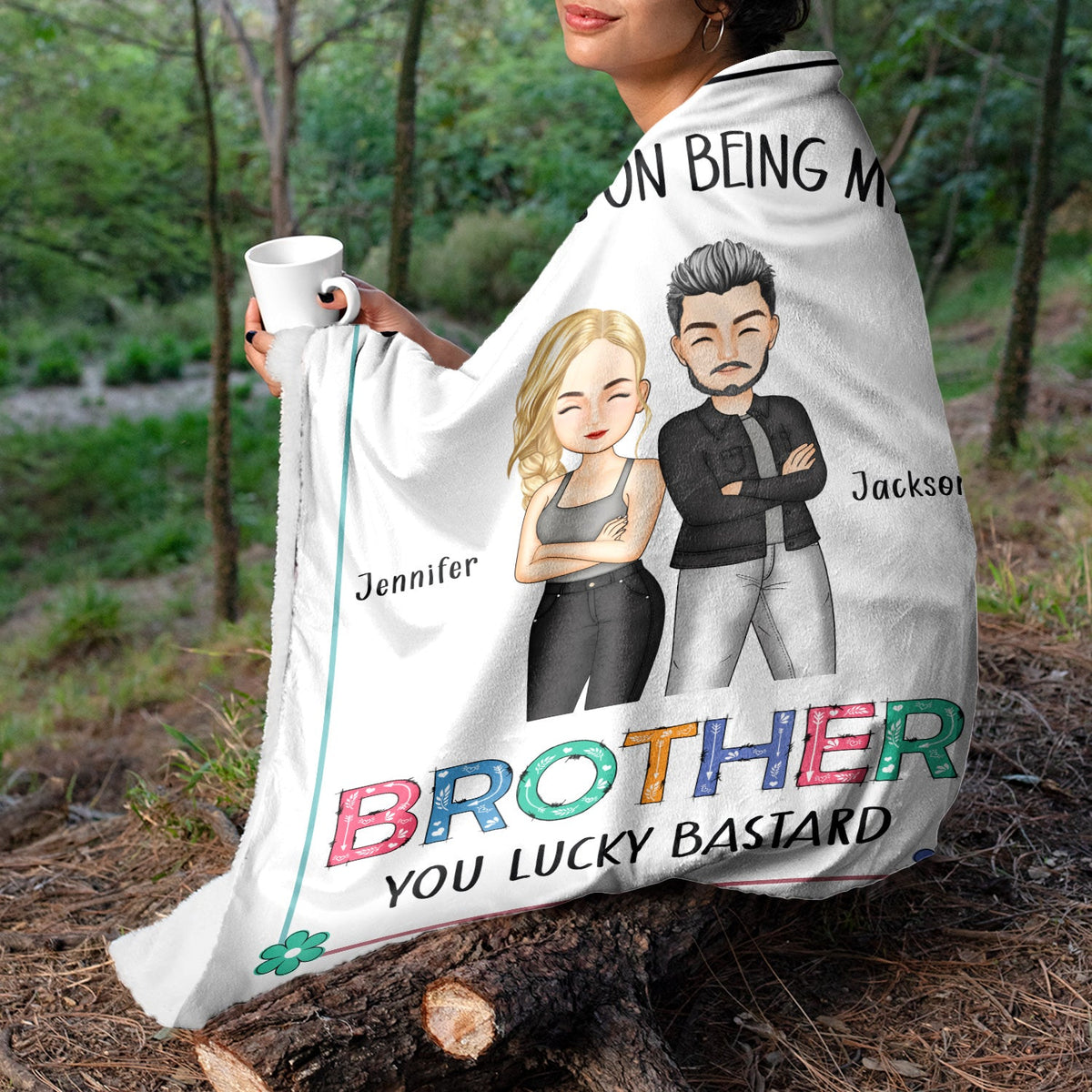 Sibling Congrats On Being My Brother - Gift For Sibling - Personalized Fleece Blanket