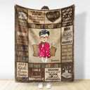 Reading Cartoon Just A Girl Boy Who Loves Books - Gift For Book Lovers - Personalized Fleece Blanket